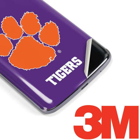 Clemson University Tiger Print Purple Moto E5 Plus Skin