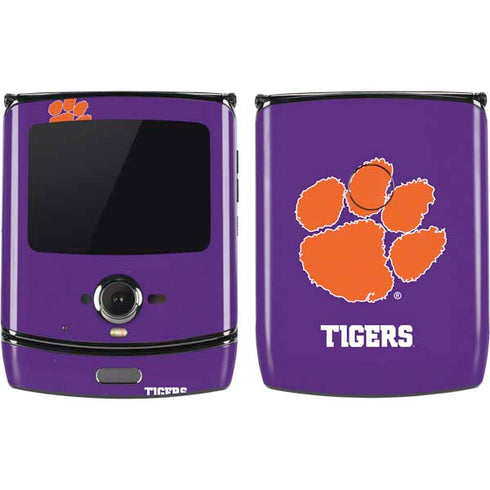 Clemson University Tiger Print Purple Motorola RAZR Skin