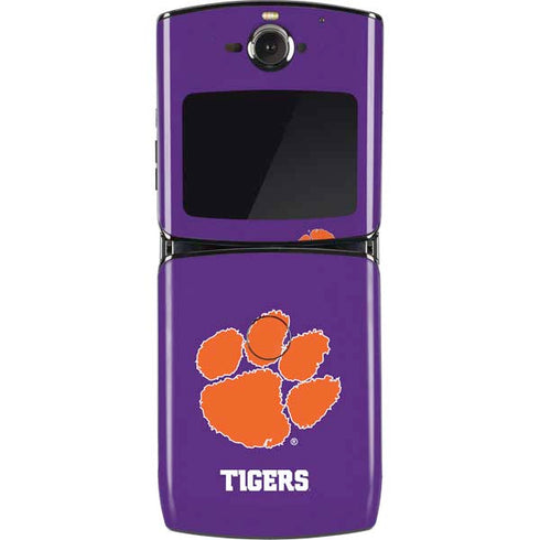 Clemson University Tiger Print Purple Motorola RAZR Skin