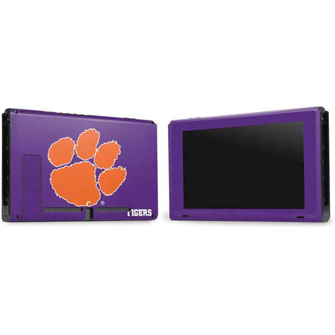 Clemson University Tiger Print Purple Nintendo Switch Bundle Skin