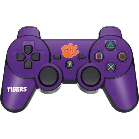 Clemson University Tiger Print Purple PS3 Dual Shock wireless controller Skin