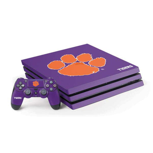 Clemson University Tiger Print Purple PS4 Pro Bundle Skin