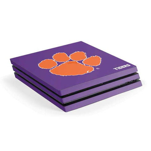 Clemson University Tiger Print Purple PS4 Pro Console Skin