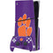 Clemson University Tiger Print Purple PS5 Slim Disk Bundle Skin