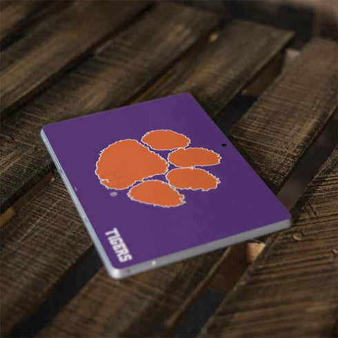 Clemson University Tiger Print Purple Surface Go Skin
