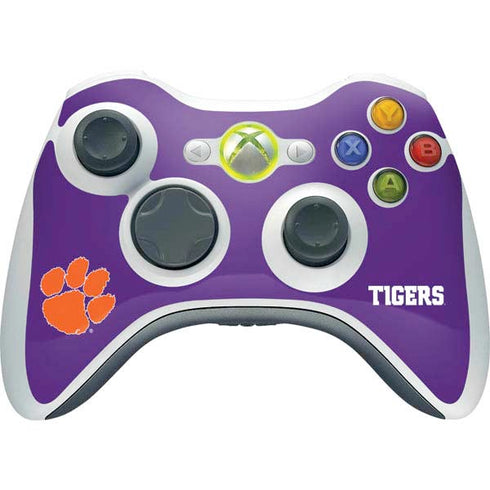 Clemson University Tiger Print Purple Xbox 360 Wireless Controller Skin