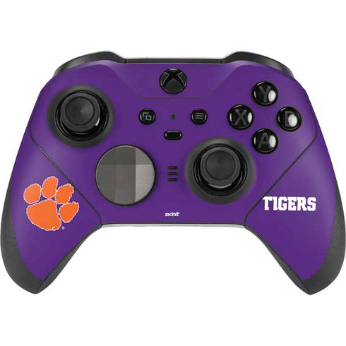 Clemson University Tiger Print Purple Xbox Elite Wireless Controller Series 2 Skin