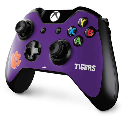 Clemson University Tiger Print Purple Xbox One Controller Skin