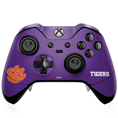 Clemson University Tiger Print Purple Xbox One Elite Controller Skin