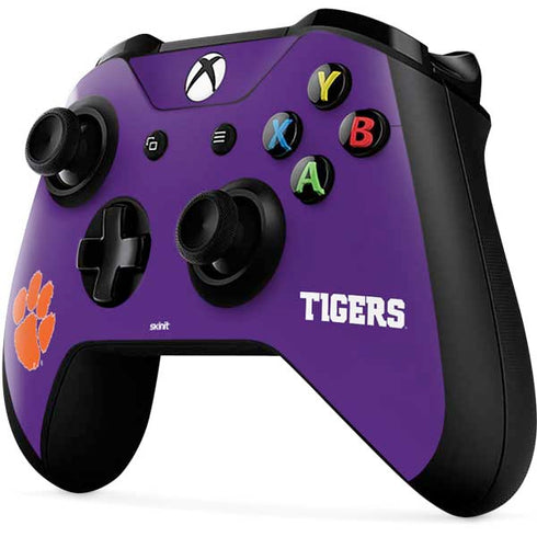 Clemson University Tiger Print Purple Xbox One X Controller Skin