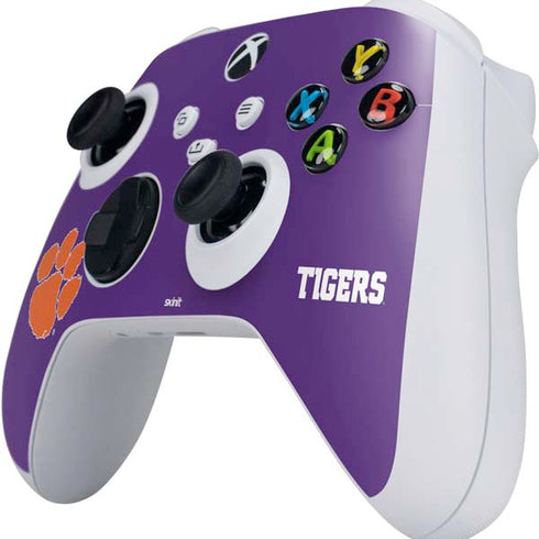 Clemson University Tiger Print Purple Xbox Series S Controller Skin