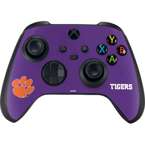 Clemson University Tiger Print Purple Xbox Series X Controller Skin