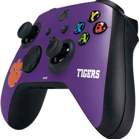 Clemson University Tiger Print Purple Xbox Series X Controller Skin