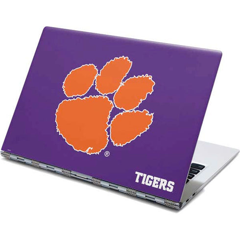 Clemson University Tiger Print Purple Yoga 910 2-in-1 14in Touch-Screen Skin