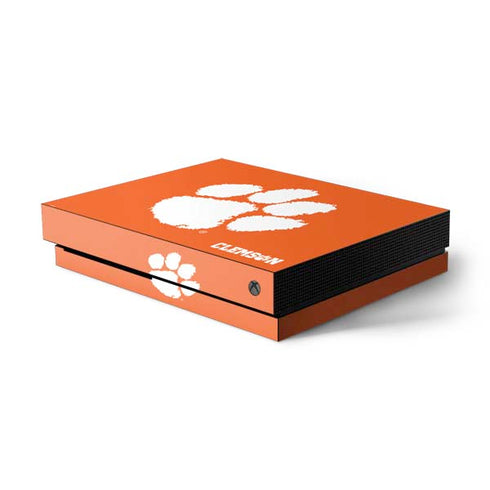 Clemson University Tiger Print Xbox One X Console Skin