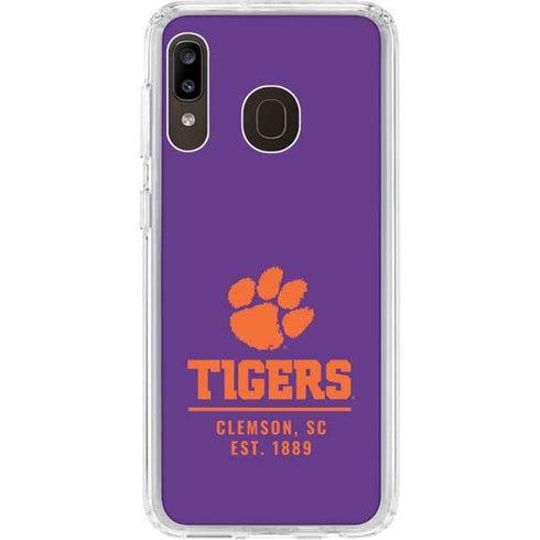 Clemson University Tigers Est 1889 Galaxy A20 Clear Case