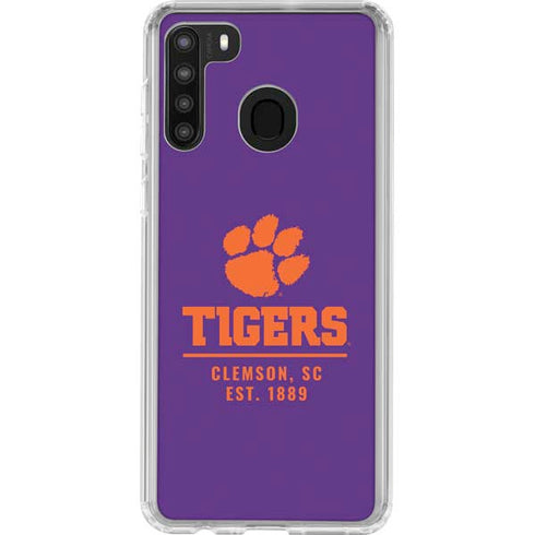 Clemson University Tigers Est 1889 Galaxy A21 Clear Case