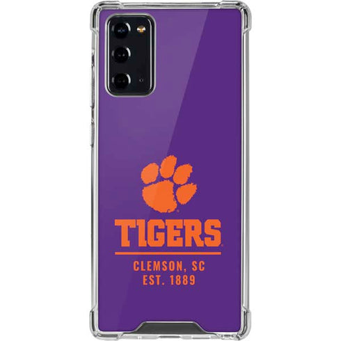 Clemson University Tigers Est 1889 Galaxy Note20 5G Clear Case