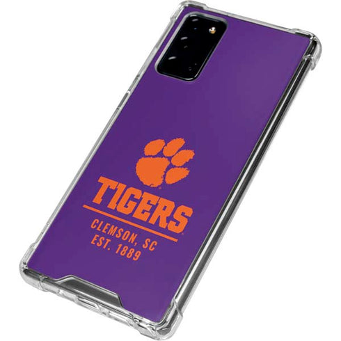 Clemson University Tigers Est 1889 Galaxy Note20 5G Clear Case
