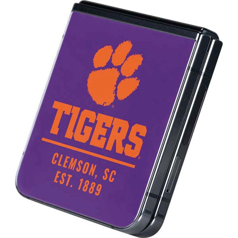 Clemson University Tigers Est 1889 Galaxy Z Flip5 5G Skin