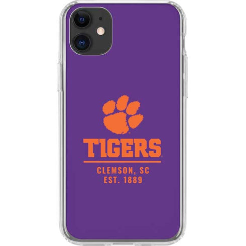 Clemson University Tigers Est 1889 iPhone 11 Clear Case