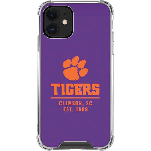 Clemson University Tigers Est 1889 iPhone 12 Clear Case