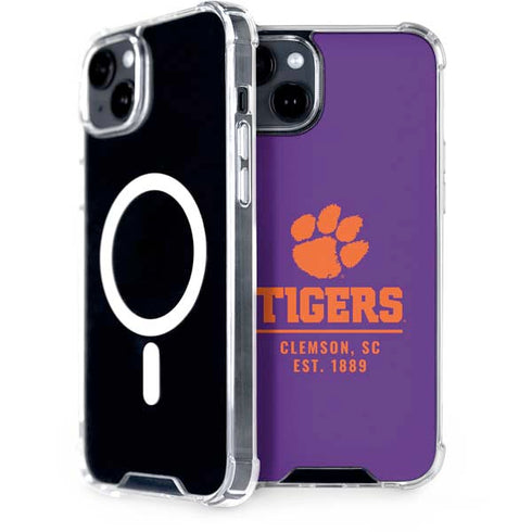 Clemson University Tigers Est 1889 iPhone 15 Plus MagSafe Case