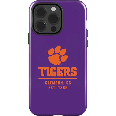 Clemson University Tigers Est 1889 iPhone 15 Pro Impact Case