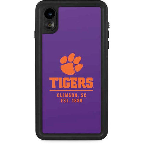 Clemson University Tigers Est 1889 iPhone XR Waterproof Case
