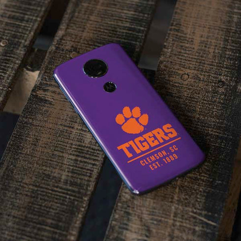 Clemson University Tigers Est 1889 Moto E5 Plus Skin