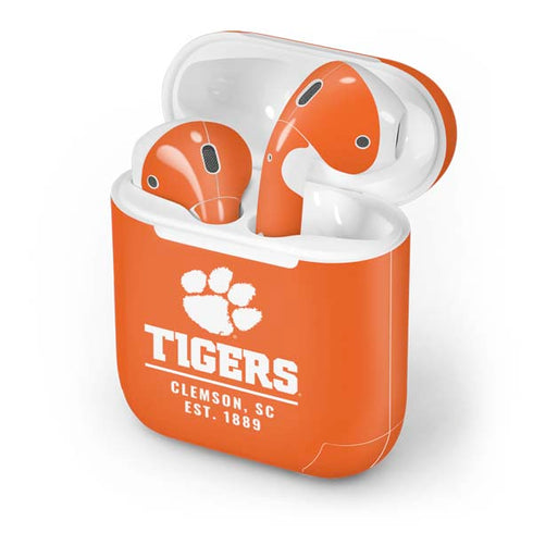 Clemson University Tigers Est 1889 Orange Apple AirPods Skin