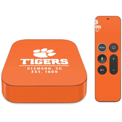 Clemson University Tigers Est 1889 Orange Apple TV Skin