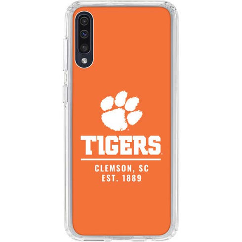 Clemson University Tigers Est 1889 Orange Galaxy A50 Clear Case