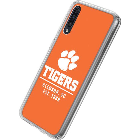 Clemson University Tigers Est 1889 Orange Galaxy A50 Clear Case