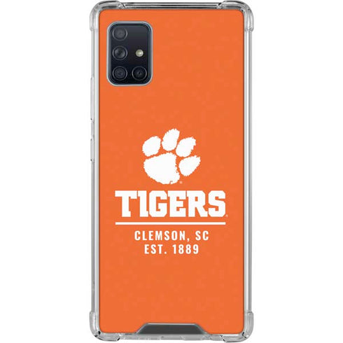 Clemson University Tigers Est 1889 Orange Galaxy A51 5G Clear Case