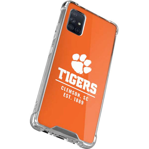 Clemson University Tigers Est 1889 Orange Galaxy A51 5G Clear Case