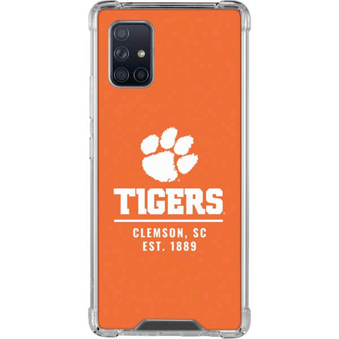 Clemson University Tigers Est 1889 Orange Galaxy A71 5G Clear Case