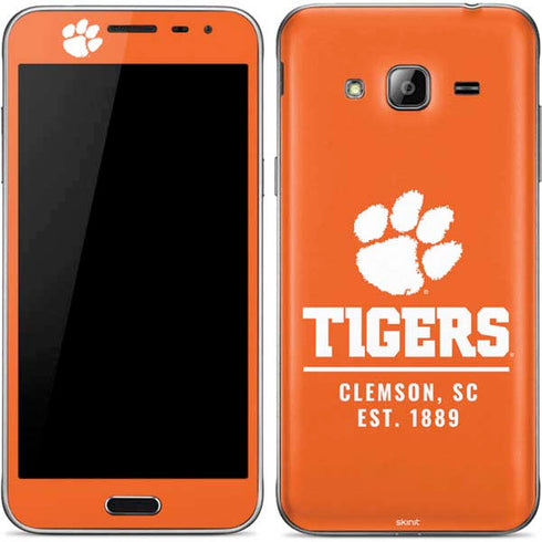 Clemson University Tigers Est 1889 Orange Galaxy J3 Skin