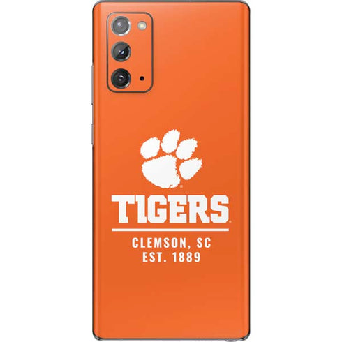 Clemson University Tigers Est 1889 Orange Galaxy Note20 5G Skin