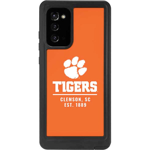 Clemson University Tigers Est 1889 Orange Galaxy Note20 5G Waterproof Case
