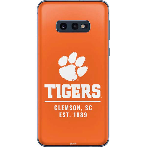 Clemson University Tigers Est 1889 Orange Galaxy S10e Skin