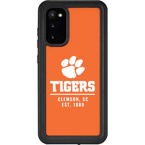 Clemson University Tigers Est 1889 Orange Galaxy S20 Waterproof Case