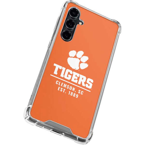 Clemson University Tigers Est 1889 Orange Galaxy S23 FE Clear Case
