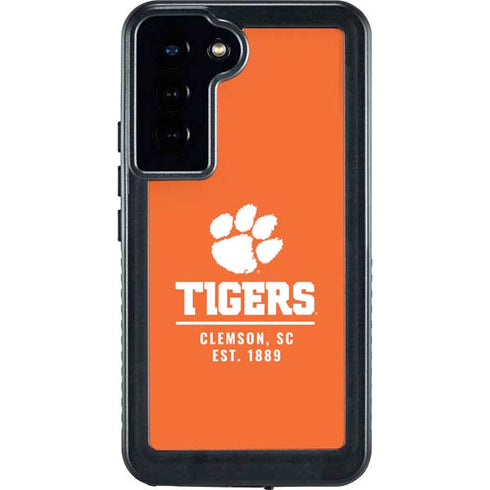 Clemson University Tigers Est 1889 Orange Galaxy S23 Plus Waterproof Case