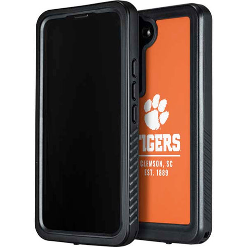 Clemson University Tigers Est 1889 Orange Galaxy S23 Plus Waterproof Case
