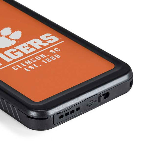 Clemson University Tigers Est 1889 Orange Galaxy S23 Plus Waterproof Case