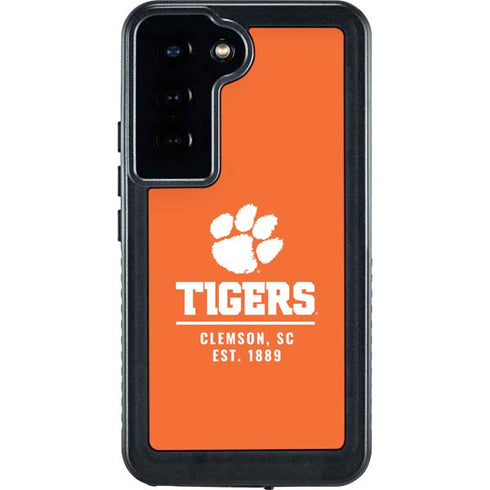 Clemson University Tigers Est 1889 Orange Galaxy S23 Waterproof Case