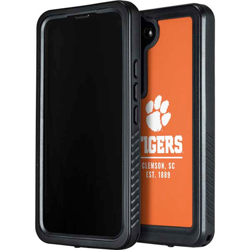 Clemson University Tigers Est 1889 Orange Galaxy S23 Waterproof Case