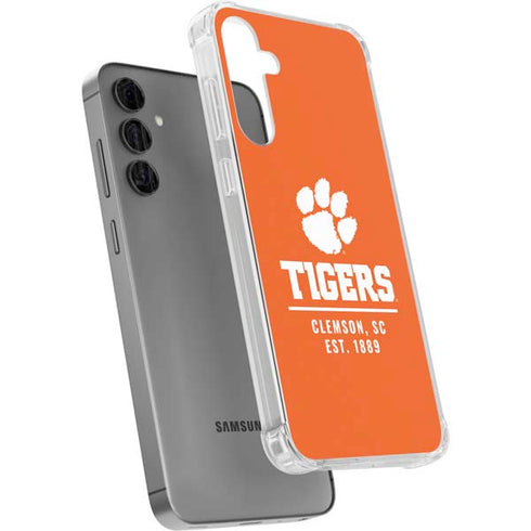 Clemson University Tigers Est 1889 Orange Galaxy S24 Plus Clear Case