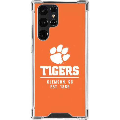 Clemson University Tigers Est 1889 Orange Galaxy S24 Ultra Clear Case
